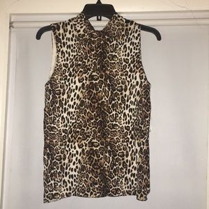 WHBM leopard sleeveless top
